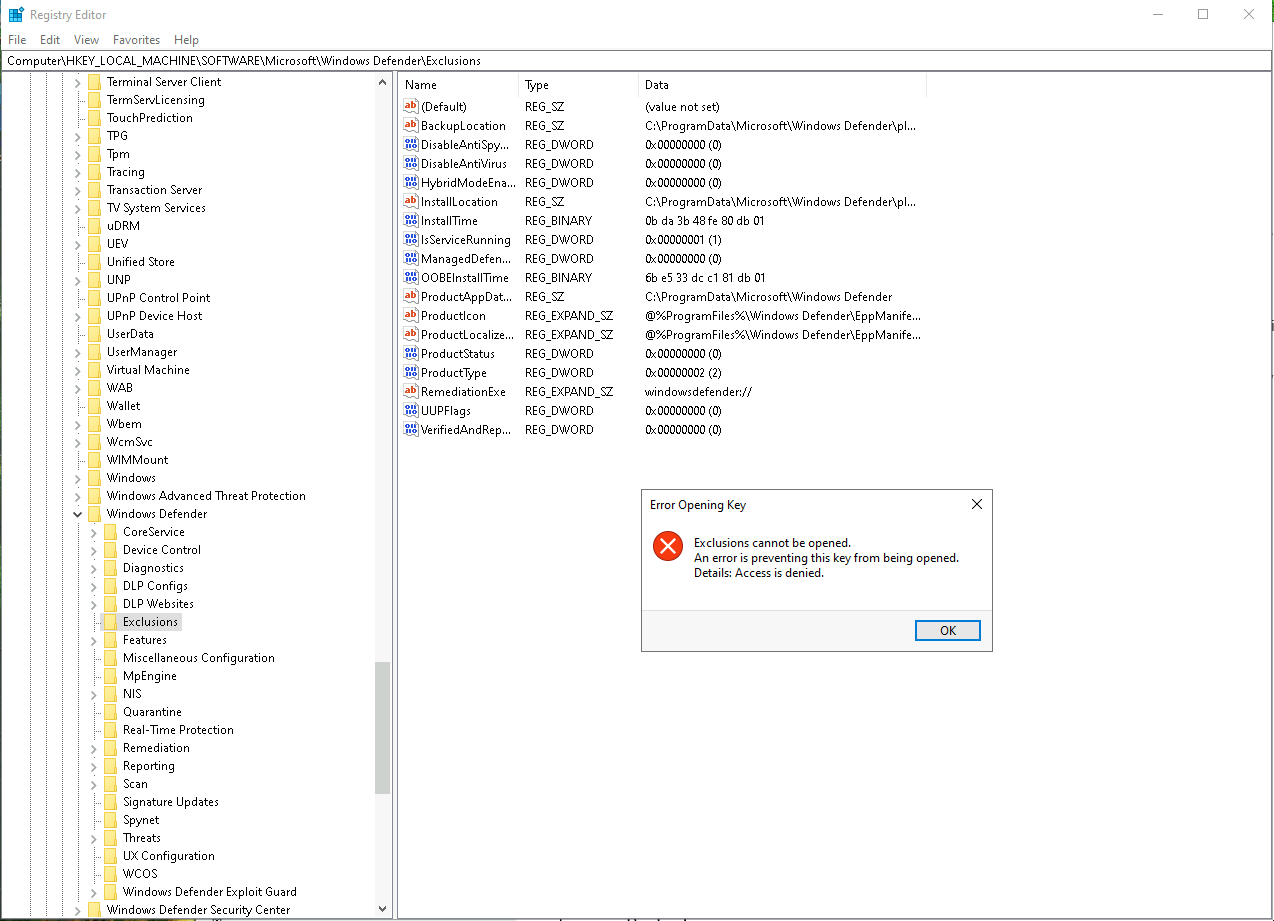 Access denied as regular
user